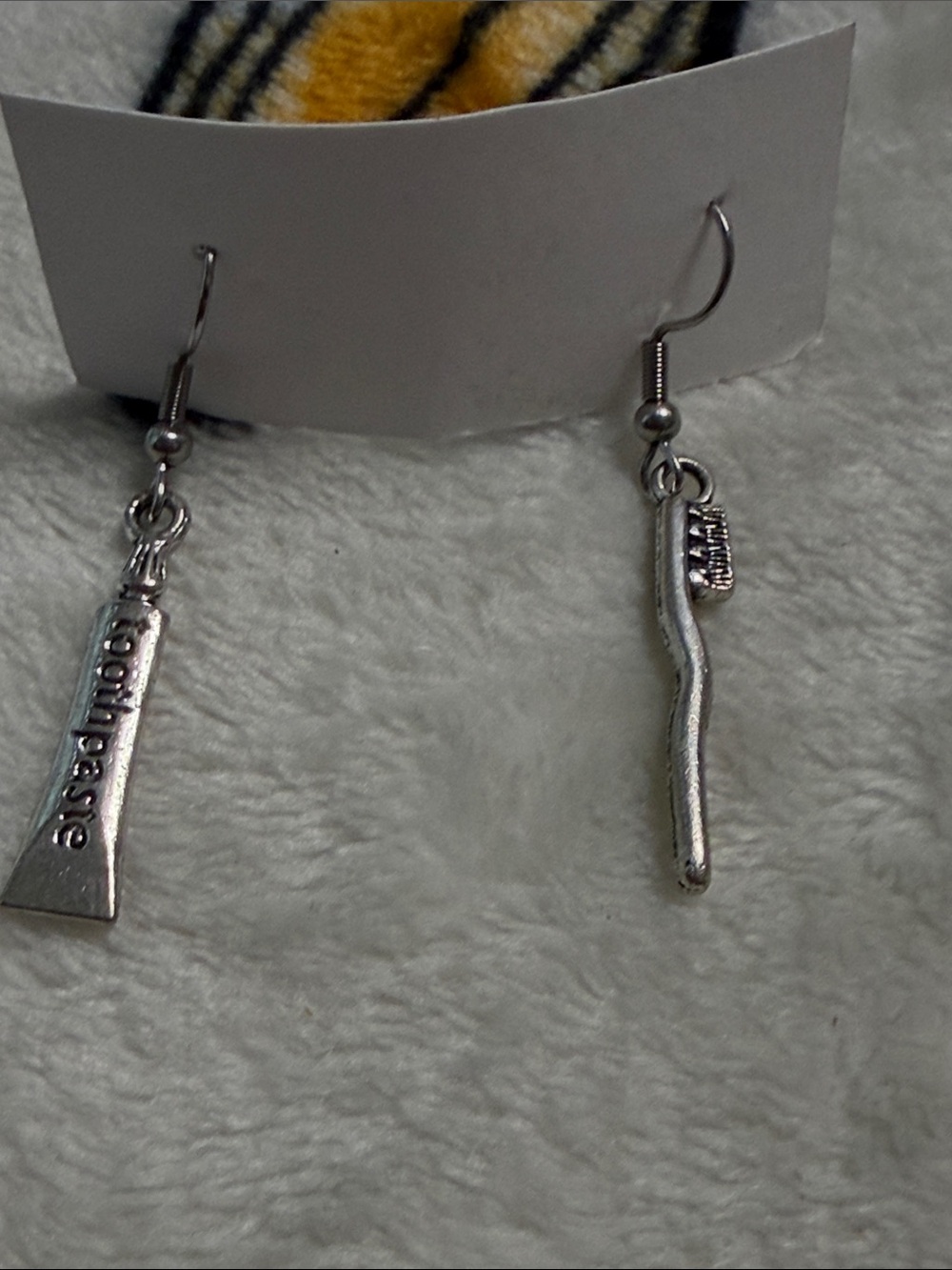 Toothbrush and Toothpaste Charm Drop Earrings